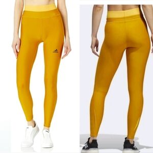 Adidas Alphaskin COLD.RDY Tights Gold Mustard High-rise performance leggings S